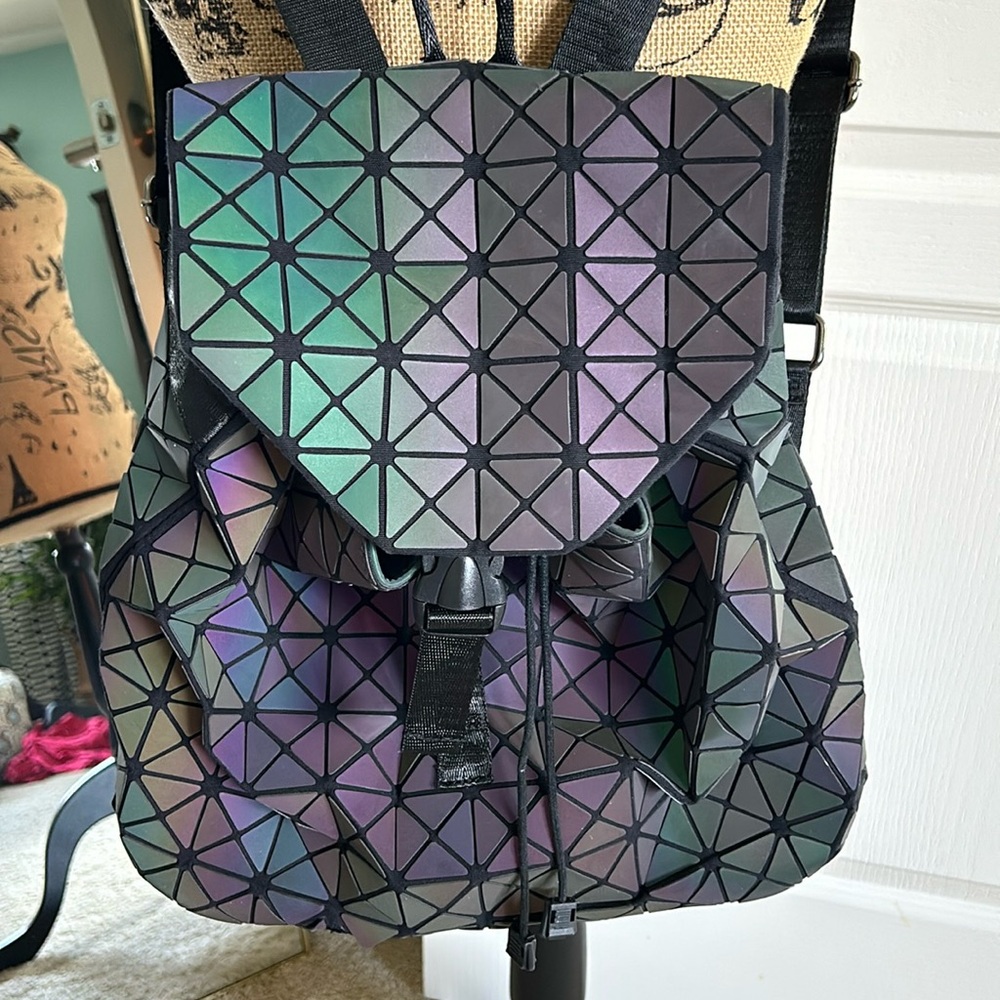 Luminous Hologram Geometric Backpack